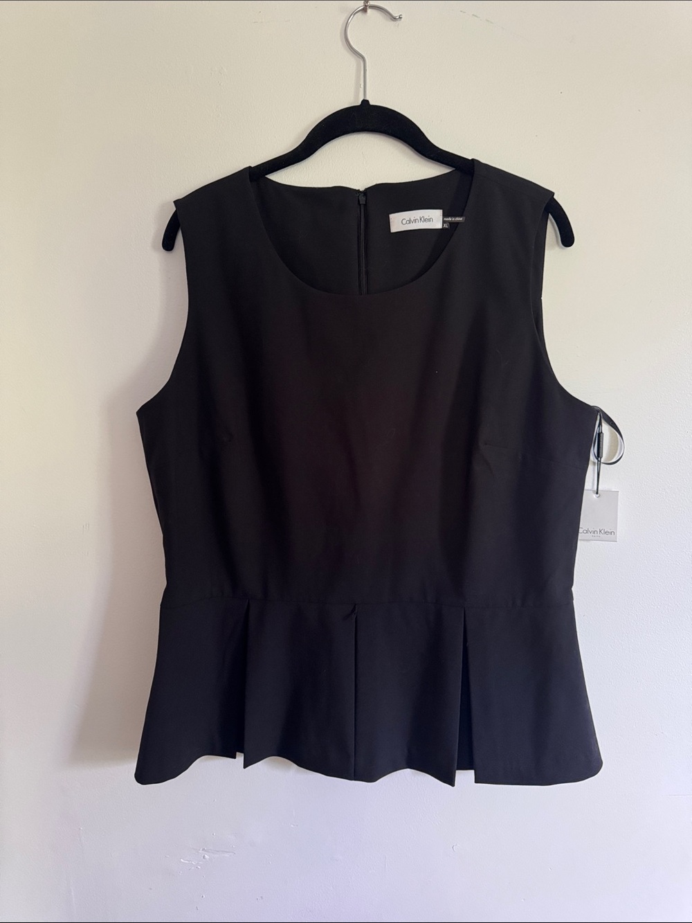 Calvin Klein Black Sleeveless Peplum Tank Top